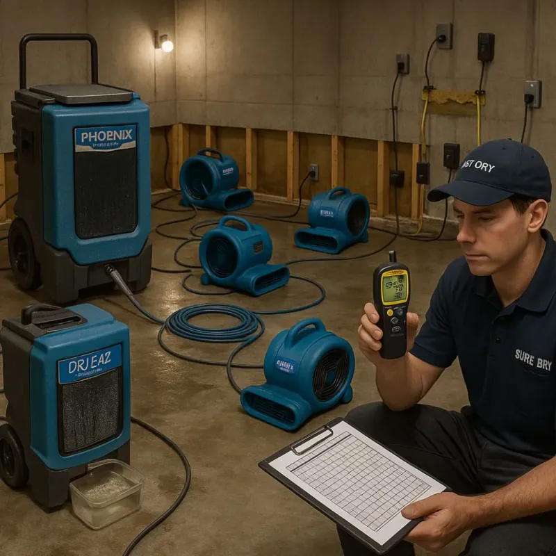 Structural Drying and Dehumidification process in Hudson, IA